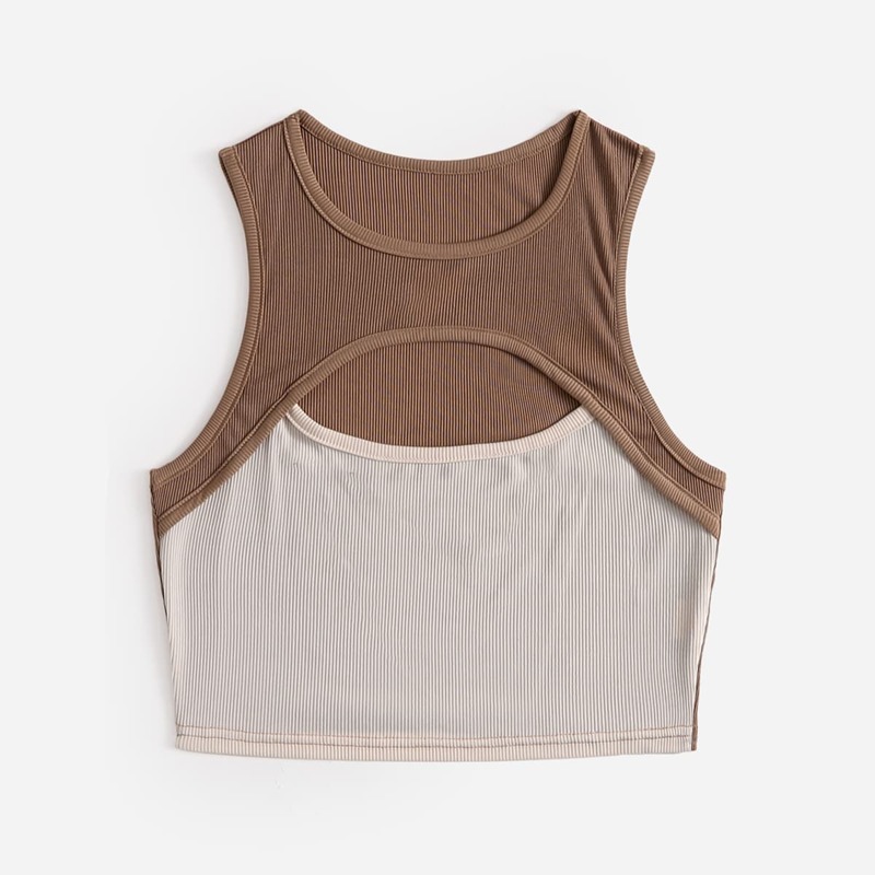 

Colorblock Cut Out Tank Top, Multicolor