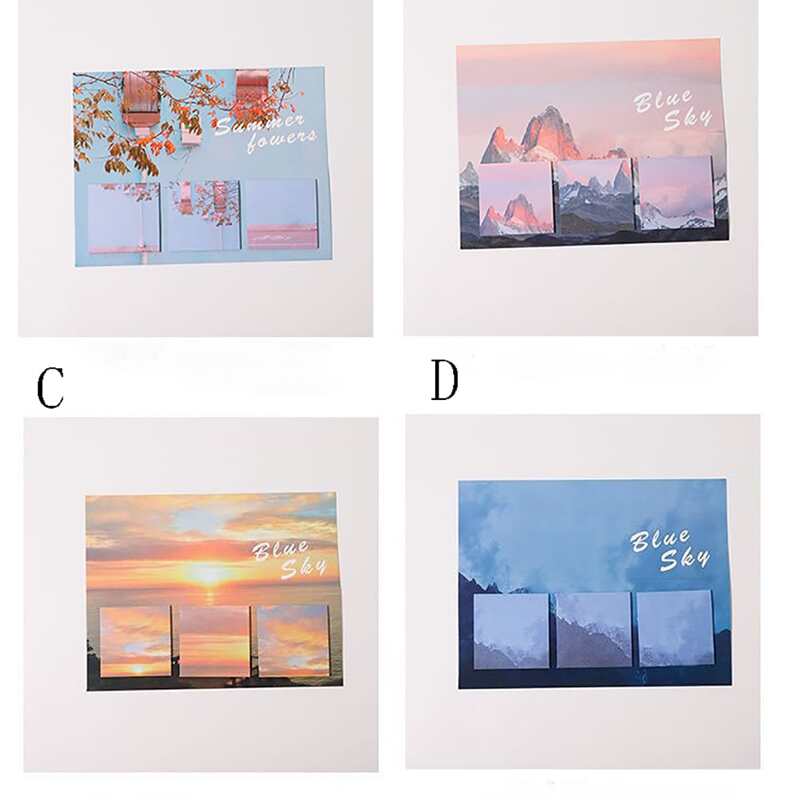 

1pc Scenery Pattern Memo Pad, Multicolor