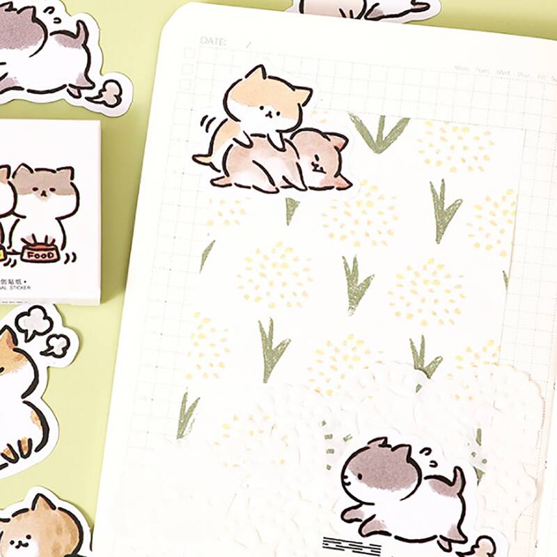 

1pack Cat Pattern Sticker, Multicolor