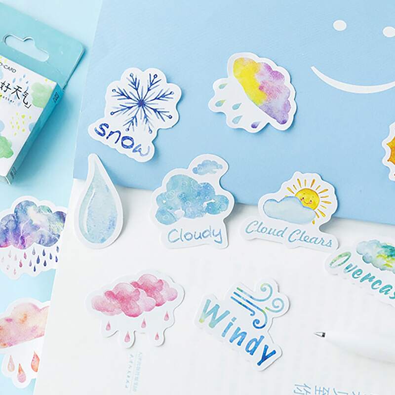 

46pcs Weather Pattern Sticker, Multicolor