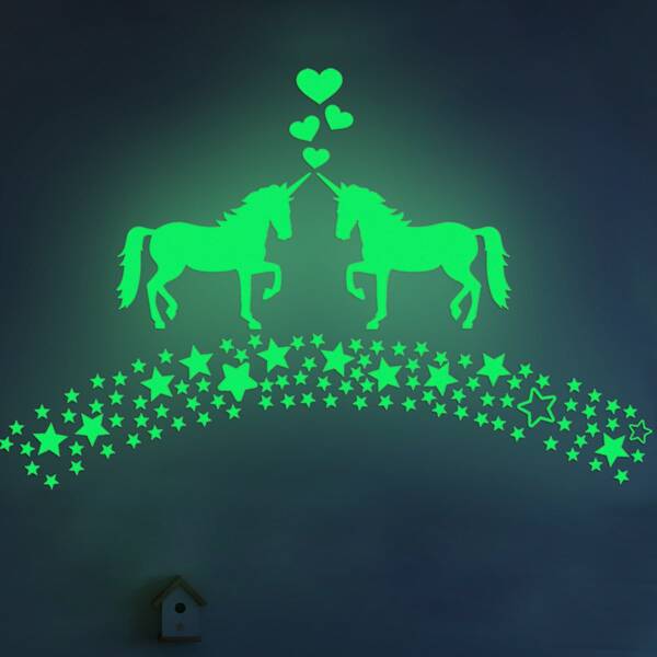

Unicorn Luminous Wall Sticker, Green