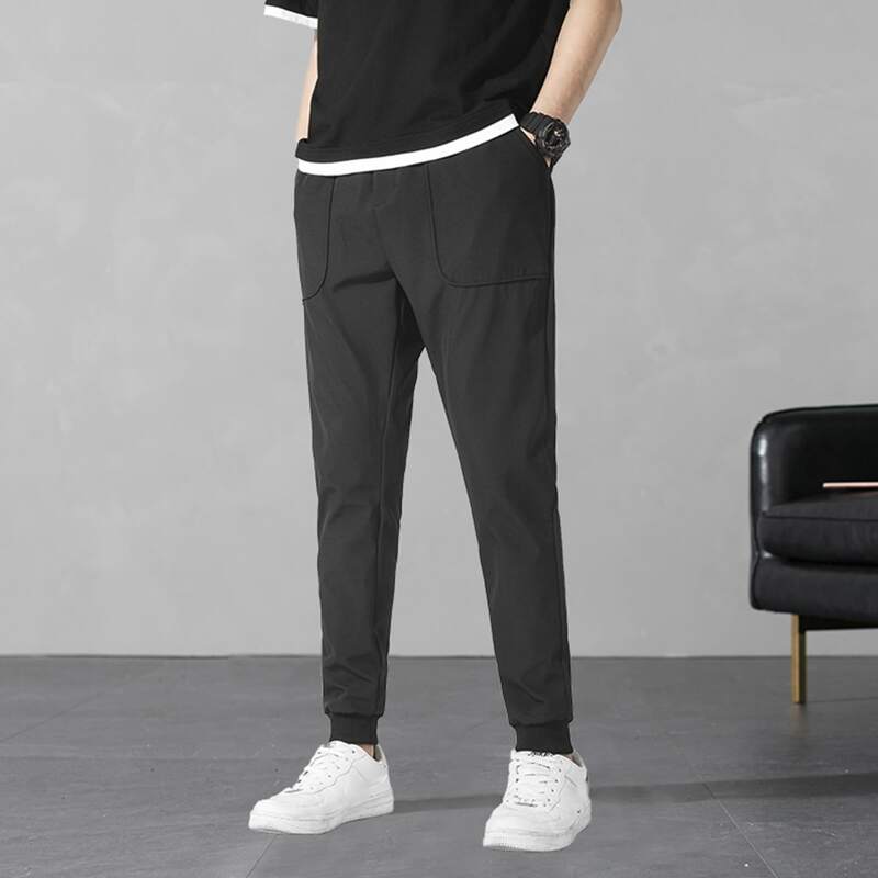 

Guys Solid Pants, Black