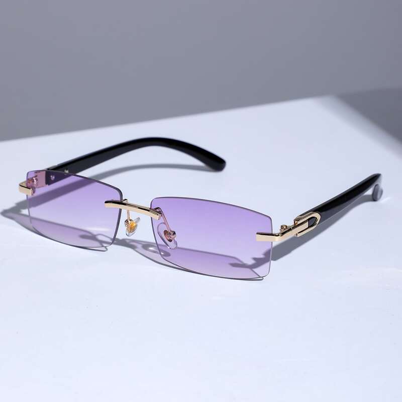 

Guys Rimless Tinted Lens Sunglasses, Purple