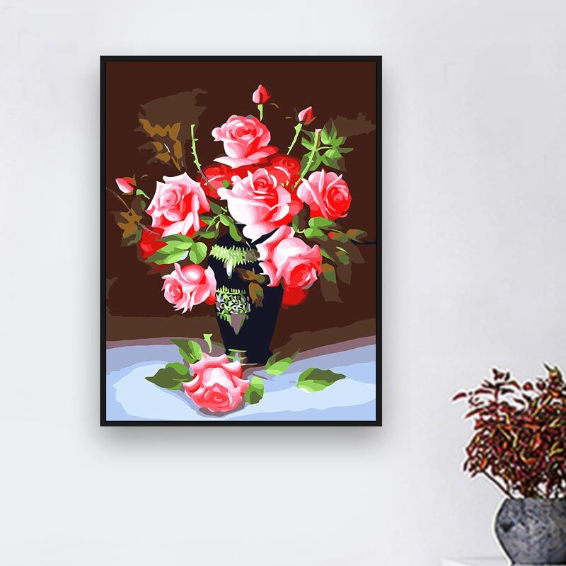 

Rose Print DIY Diamond Unframed Painting, Multicolor