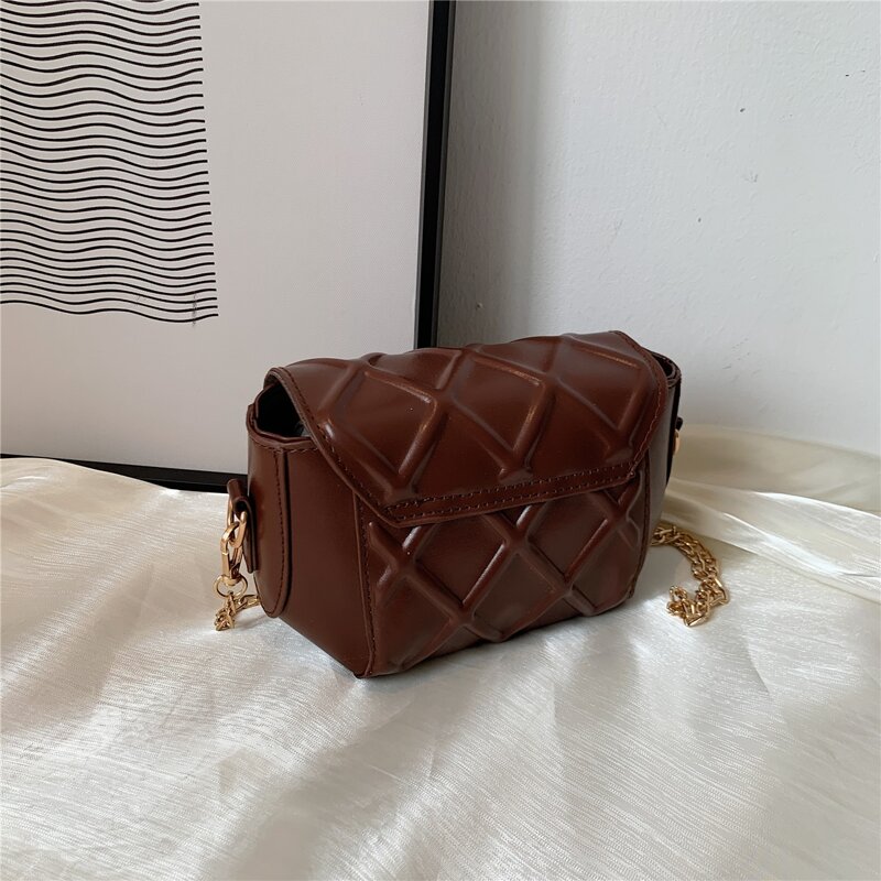 

Quilted Chain Bag, Coffee brown