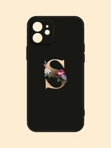 Hộp đựng điện thoại đồ họa chữ cái - màu đen - Xem 2