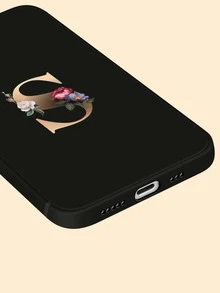 Hộp đựng điện thoại đồ họa chữ cái - màu đen - Xem 4