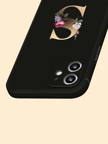 Hộp đựng điện thoại đồ họa chữ cái - màu đen - Xem 5