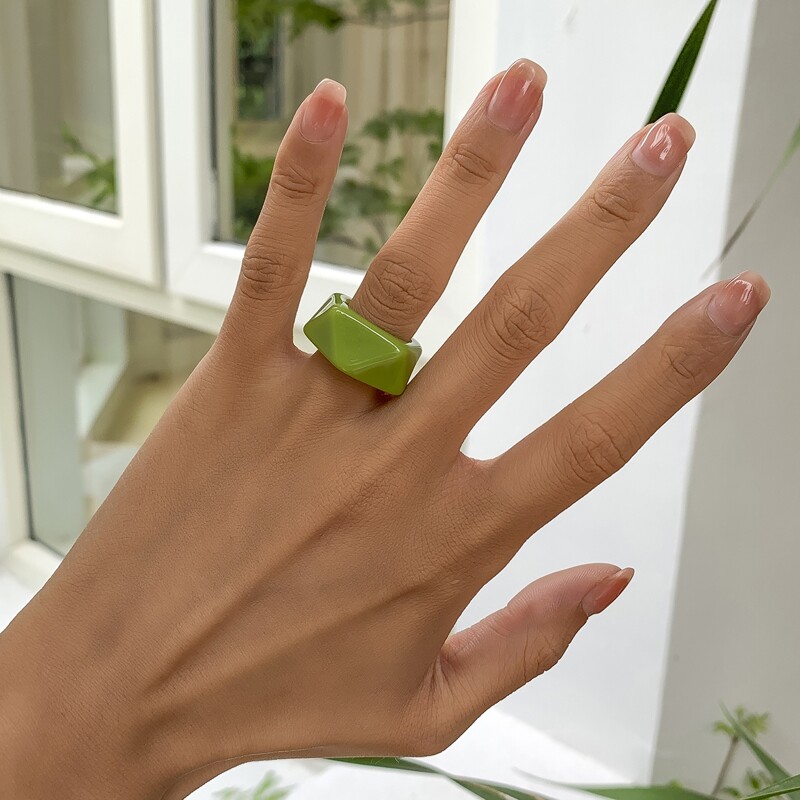 

1pc Minimalist Ring, Green