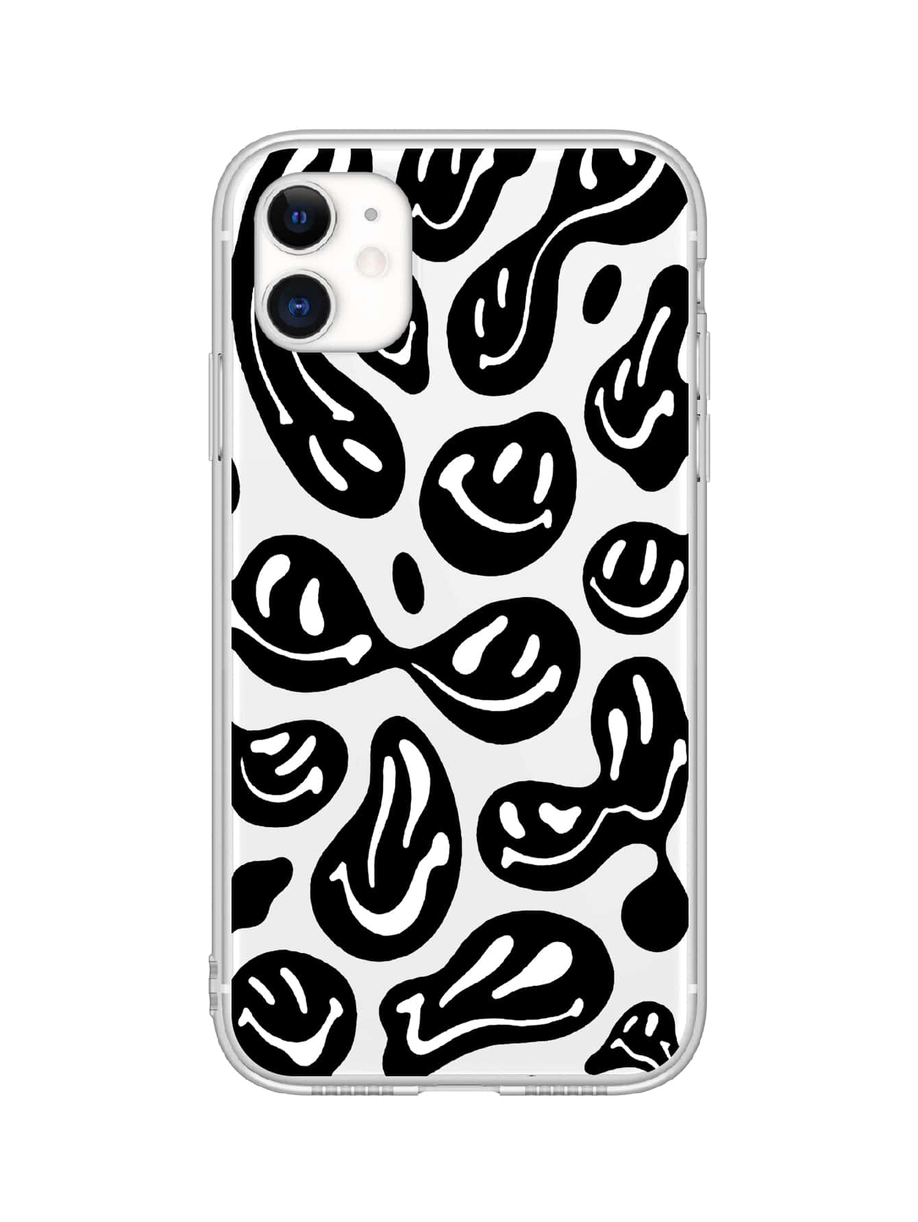 Smile Pattern Phone Case - Black - View 1