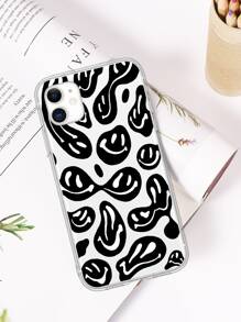 Smile Pattern Phone Case - Black - View 2