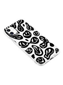 Smile Pattern Phone Case - Black - View 3