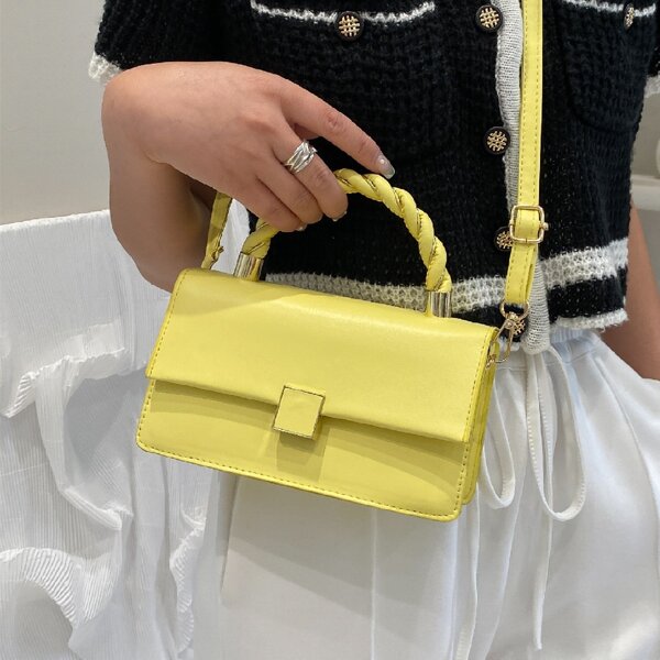 

Minimalist Flap Satchel Bag, Yellow