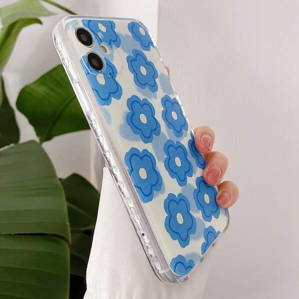 

Floral Phone Case, Blue and white
