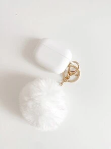 Fuzzy Ball Decor Case Compatible With Airpods Pro - White - View 4