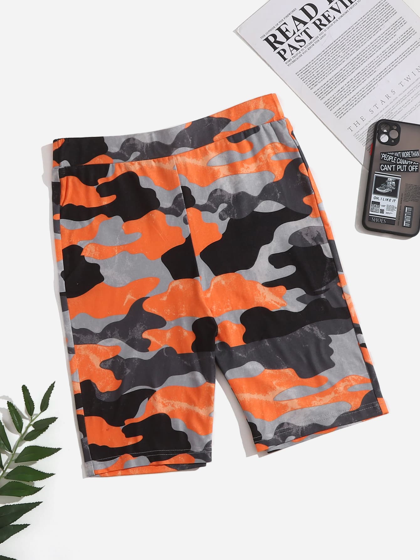 SHEIN 迷彩印花騎行褲 - 彩色 - 查看 1