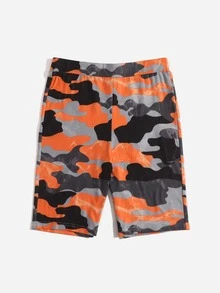 SHEIN 迷彩印花騎行褲 - 彩色 - 查看 4