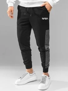 Manfinity Homme Quần thể thao Nam Dây kéo Túi Lá thư - màu đen - Xem 1