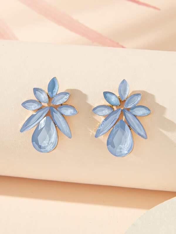 Water Drop Decor Stud Earrings SHEIN USA