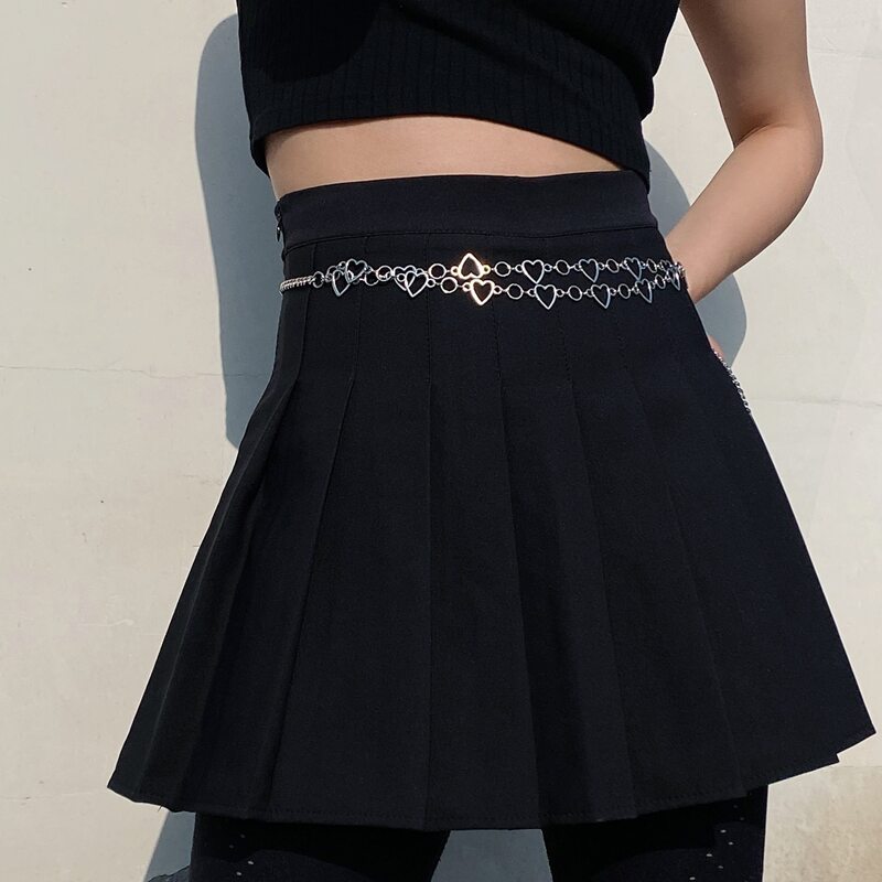 

Heart Decor Pant Chain, Silver