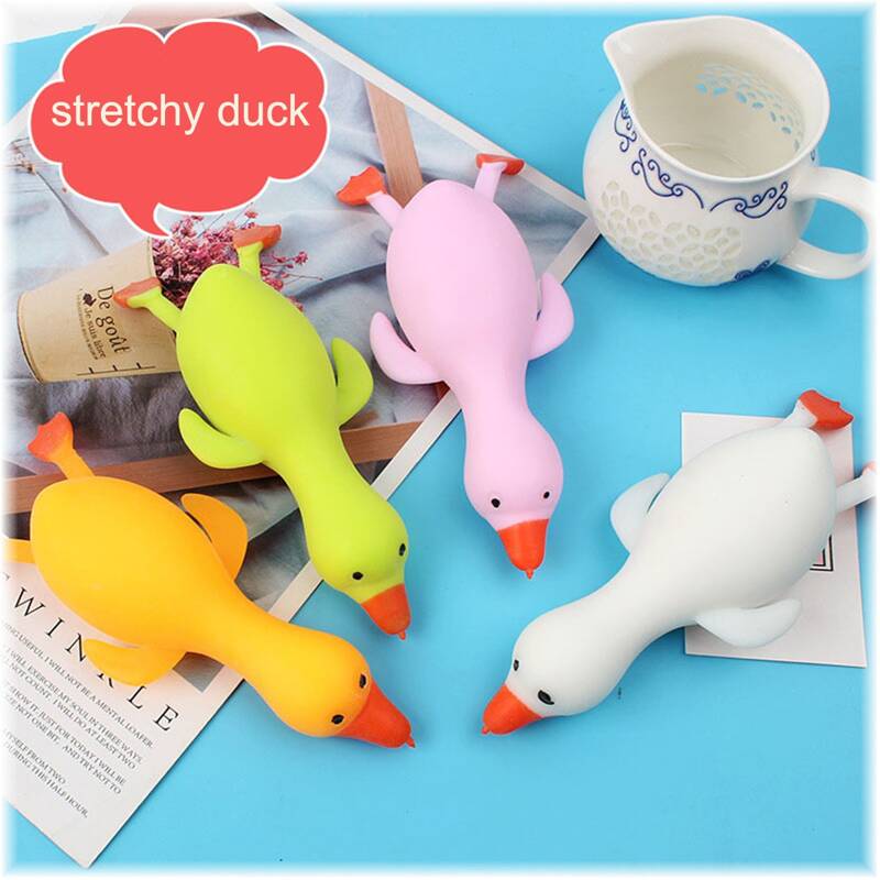 

1pc Duck Shaped Random Color Elastic Toy, Multicolor