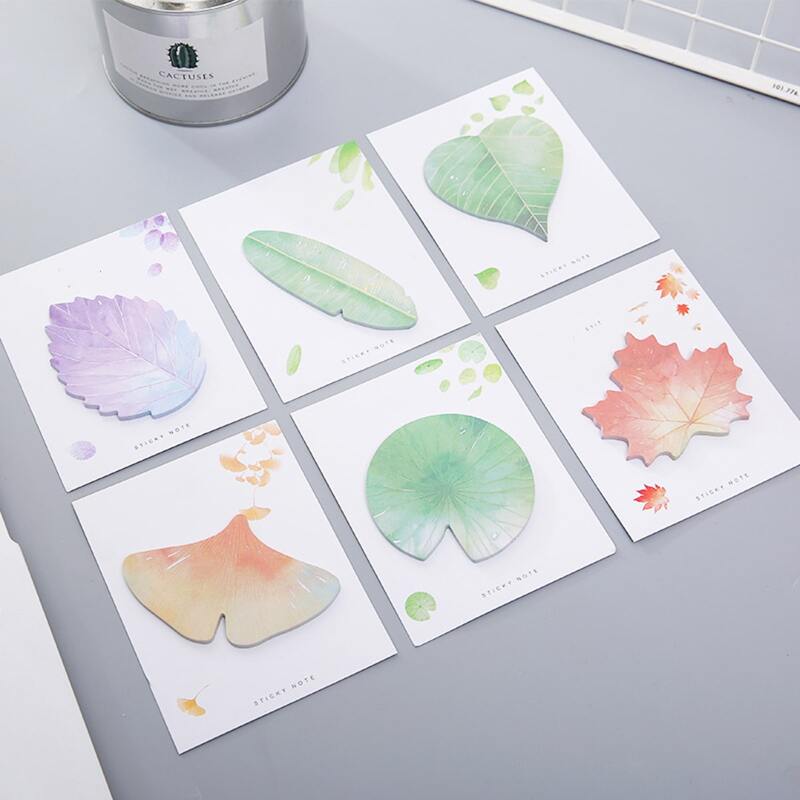 

1pc Leaf Shaped Random Sticky Note, Multicolor