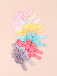 bilicaca 小女童12入組蝴蝶結裝飾髮帶 - 彩色 - 查看 1