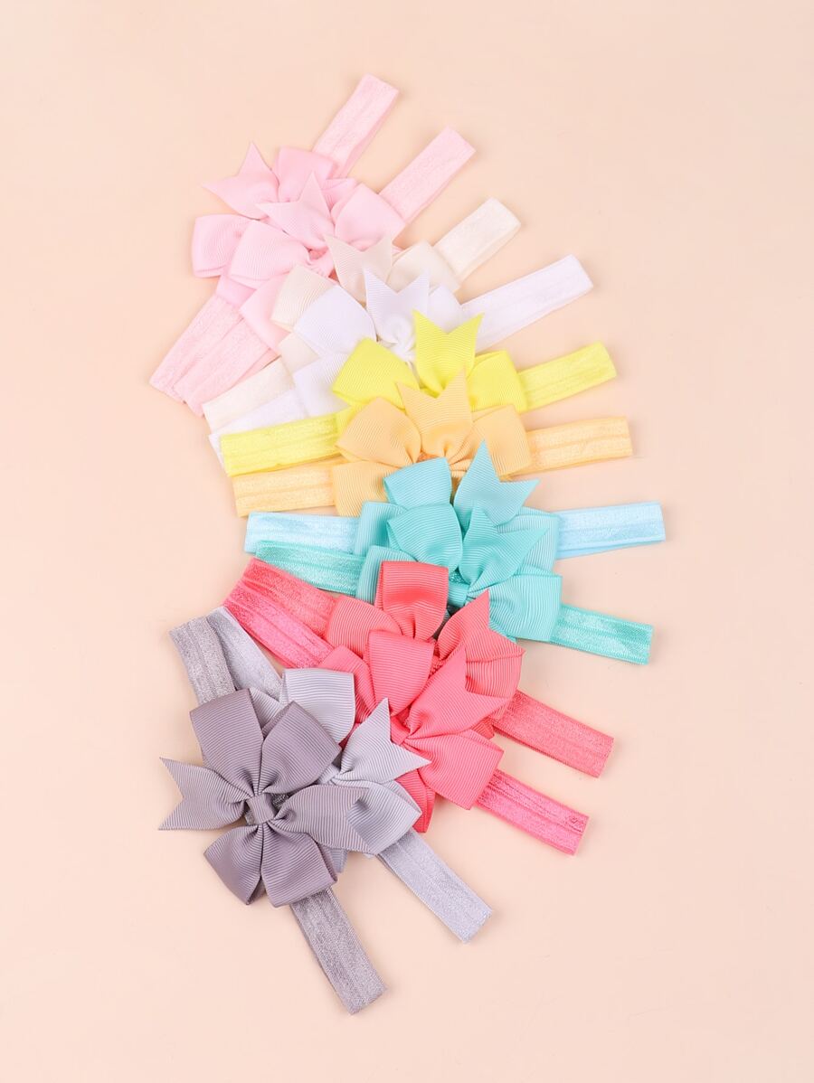 bilicaca 小女童12入組蝴蝶結裝飾髮帶 - 彩色 - 查看 1