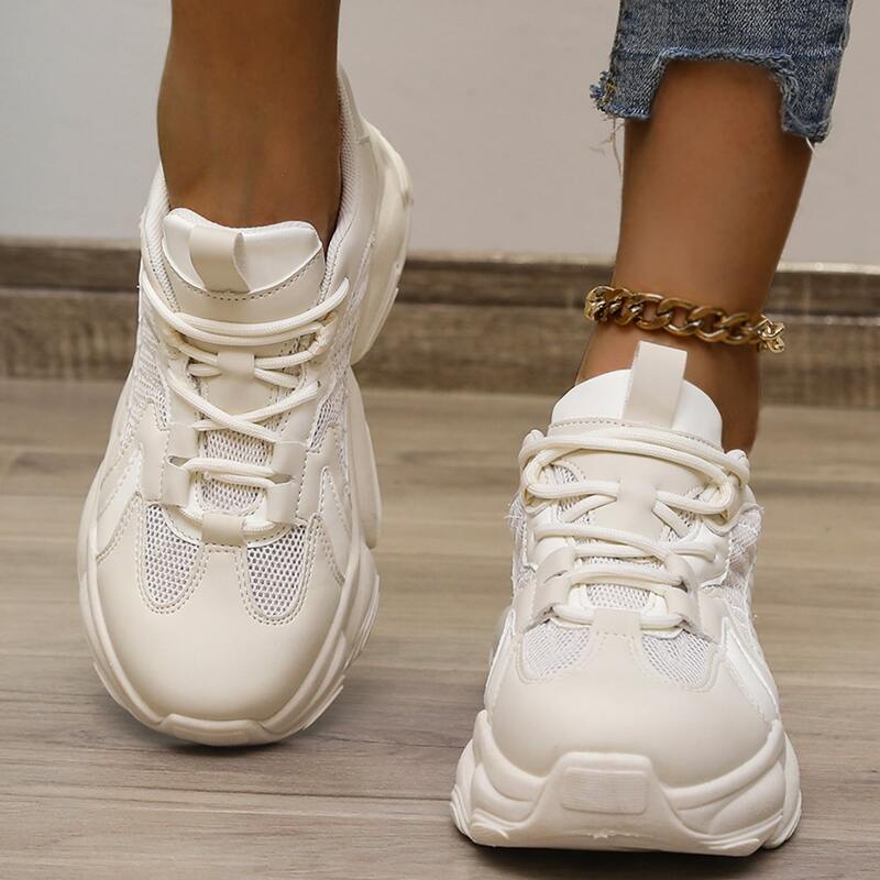 

Lace Up Front Chunky Sneakers, Beige