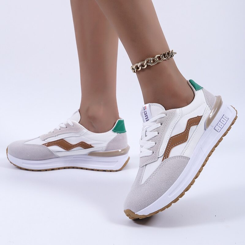 

Colorblock Lace-up Front Running Shoes, Multicolor