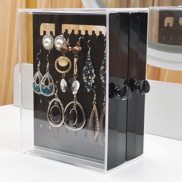 

1pc Multifunction Jewelry Storage Box, Black