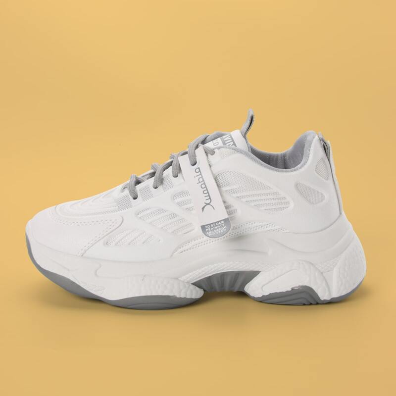 Lace-up Front Breathable Chunky Sneakers, Grey