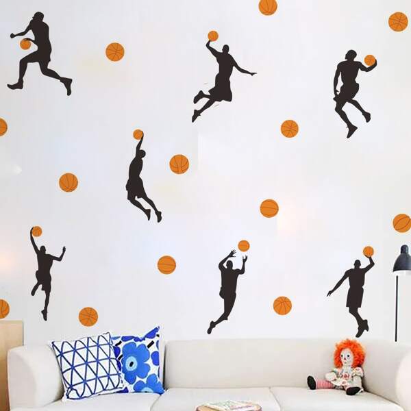 

Basket Print Kids Wall Sticker, Black
