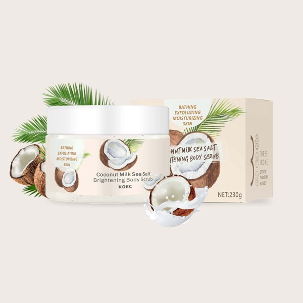 

Coconut Milk Sea Salt Brightening Body Scrub, White