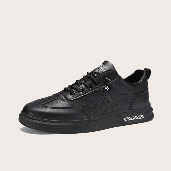 

Men Letter Graphic Lace-up Front Skate Shoes, Black