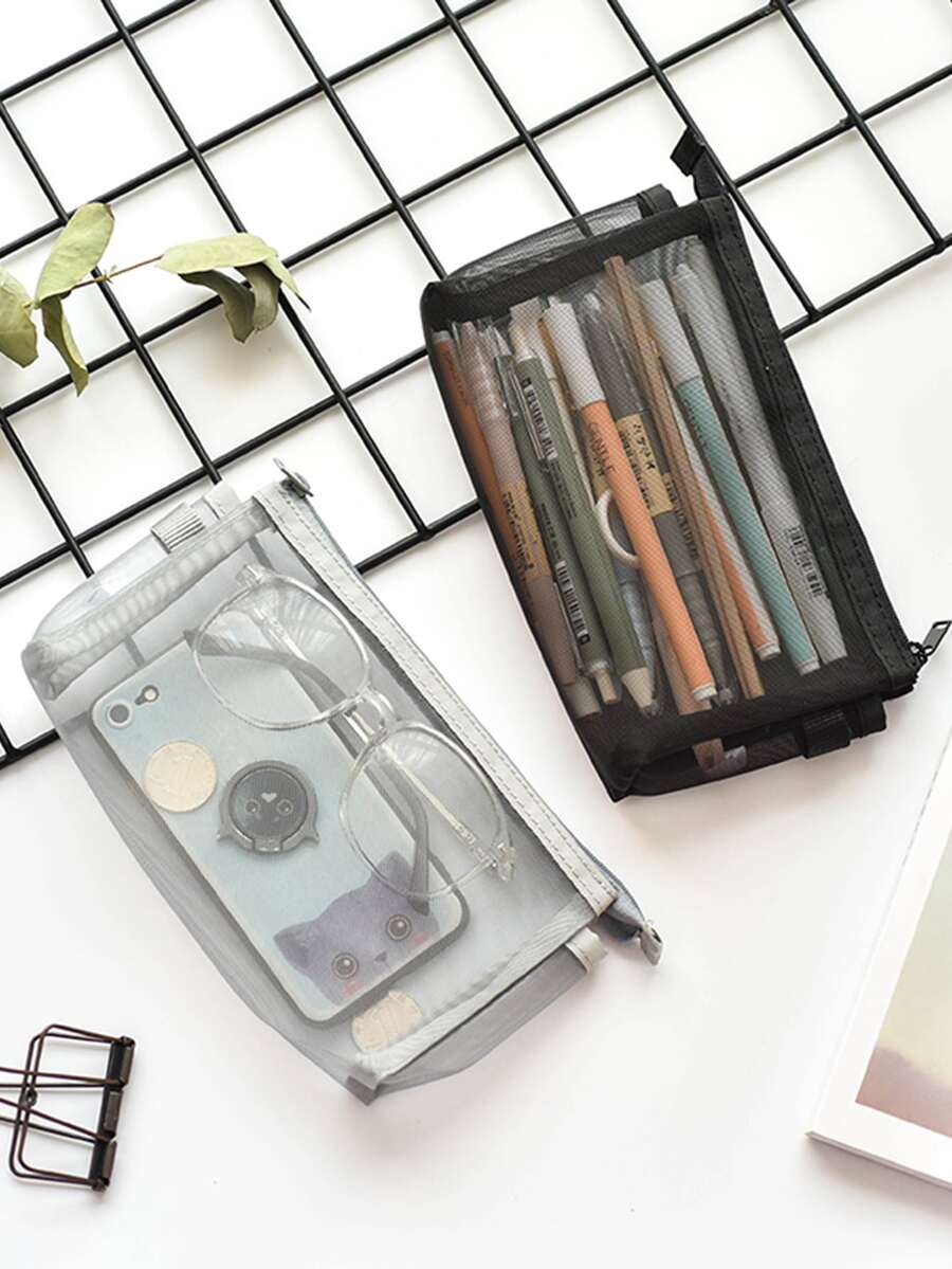 1 pieza bolso de lápiz unicolor al azar - Multicolor - Ver 1