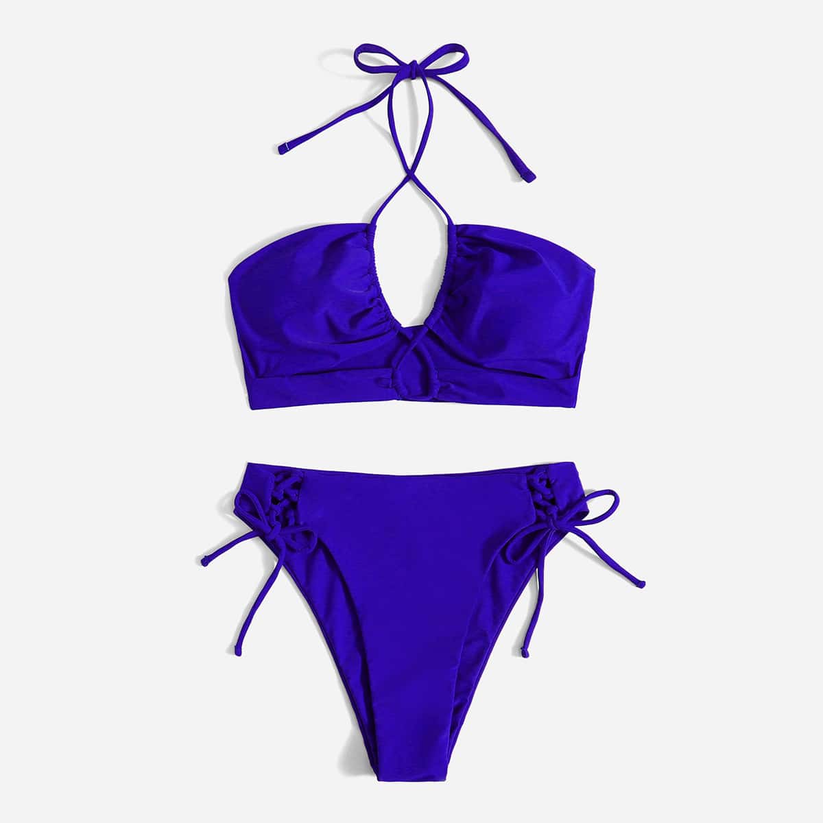 

Halter High Waisted Bikini Swimsuit, Royal blue