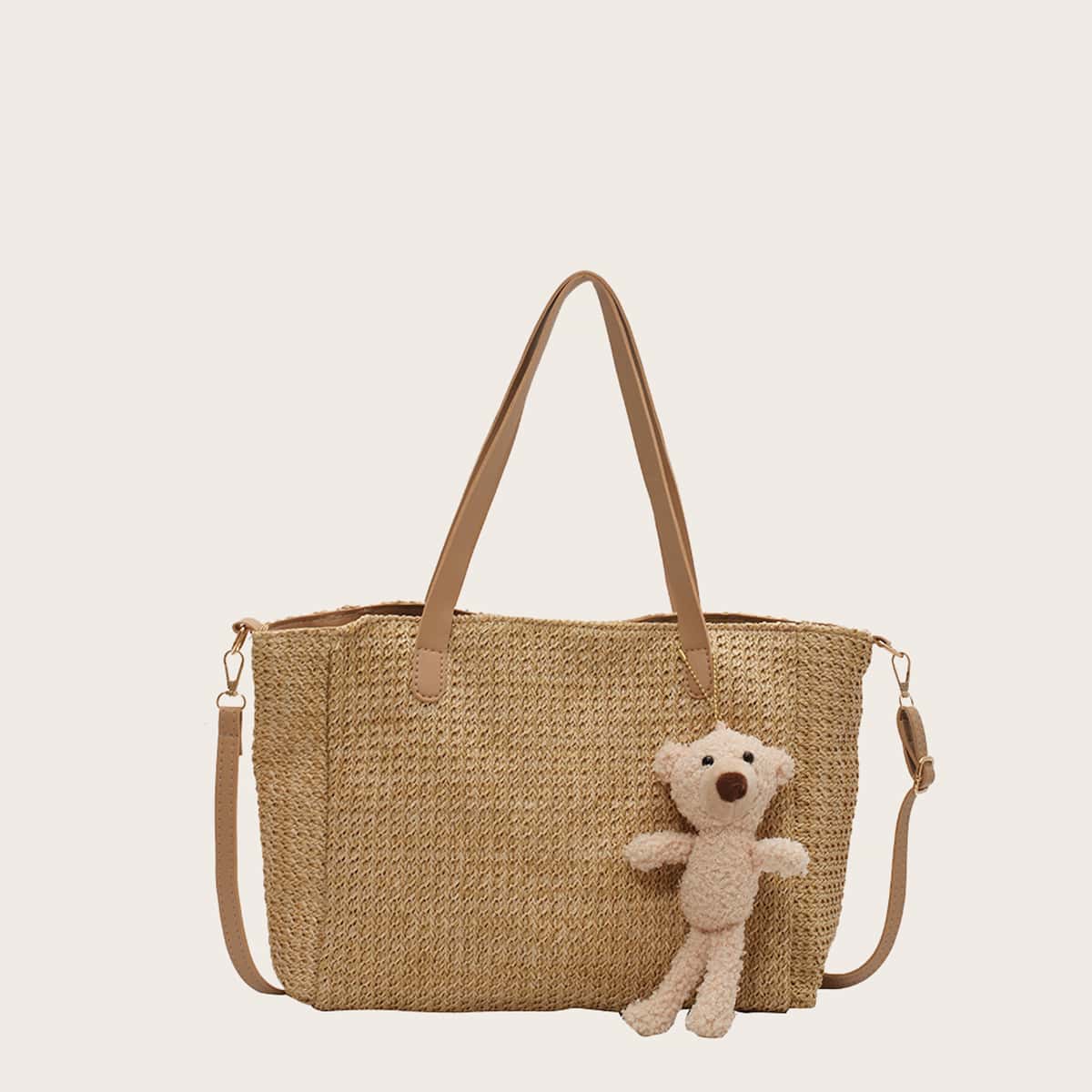 

Straw Tote Bag, Khaki