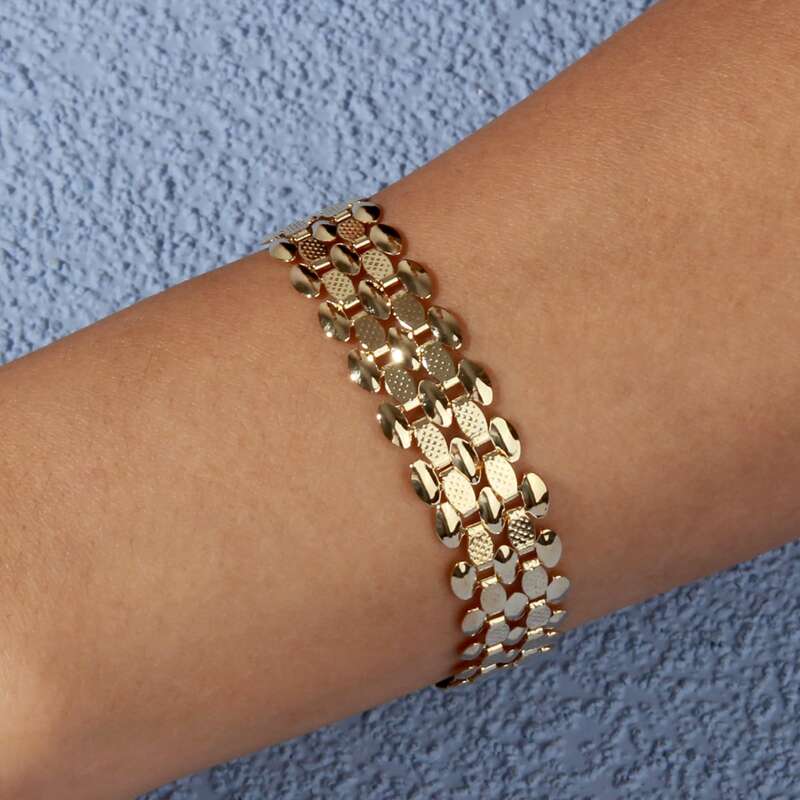 

Guys Metal Geo Bracelet, Gold