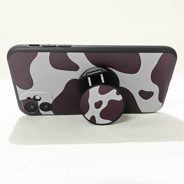 

Cow Pattern Phone Case With Stand-Out Phone Grip, Multicolor