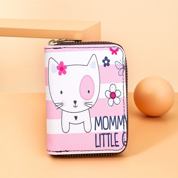 

Cartoon & Letter Graphic Card Holder, Pink