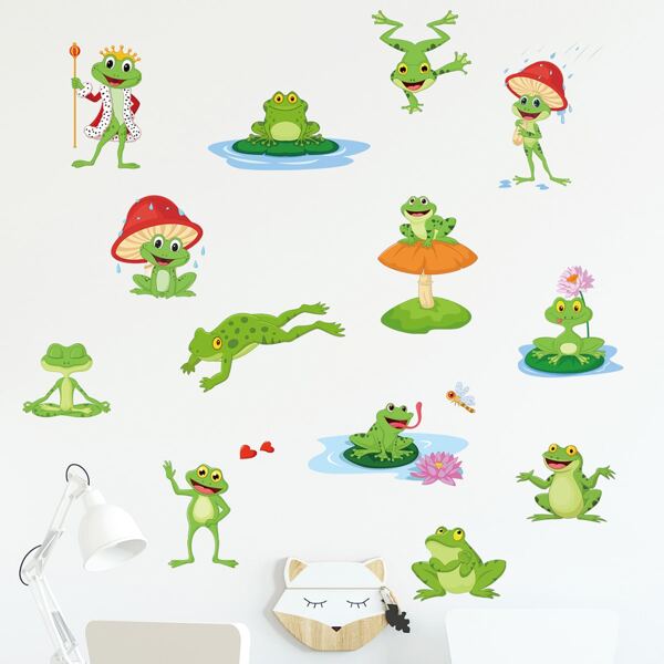 

Cartoon Frog Kids Wall Sticker, Multicolor