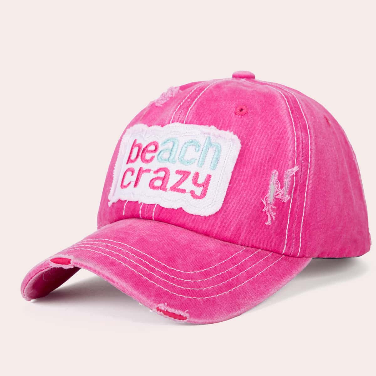 

Letter Graphic Embroidery Baseball Cap, Hot pink