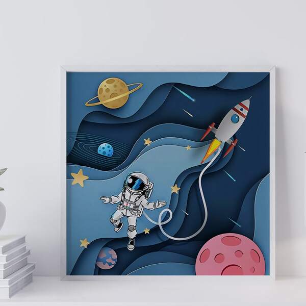 

Astronaut Print Unframed Painting, Multicolor