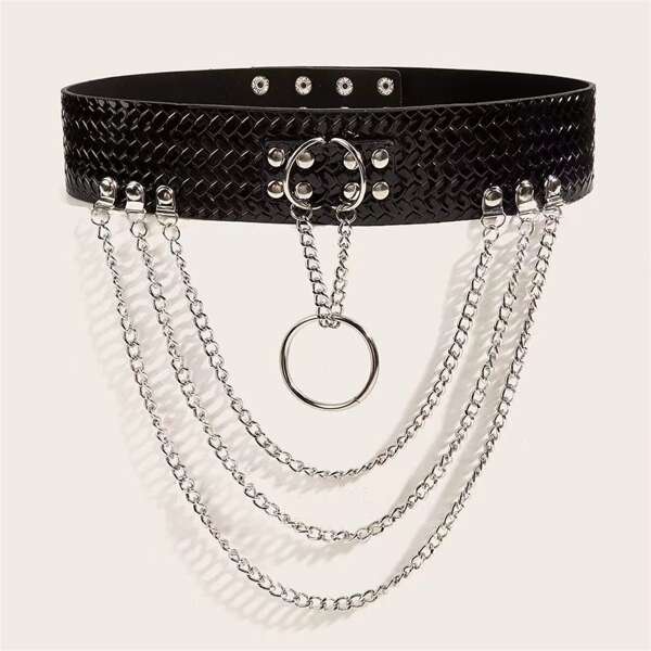 

Chain Decor Belt, Black