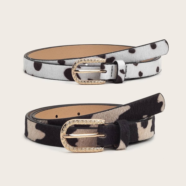 

2pcs Metal Buckle Belt, White