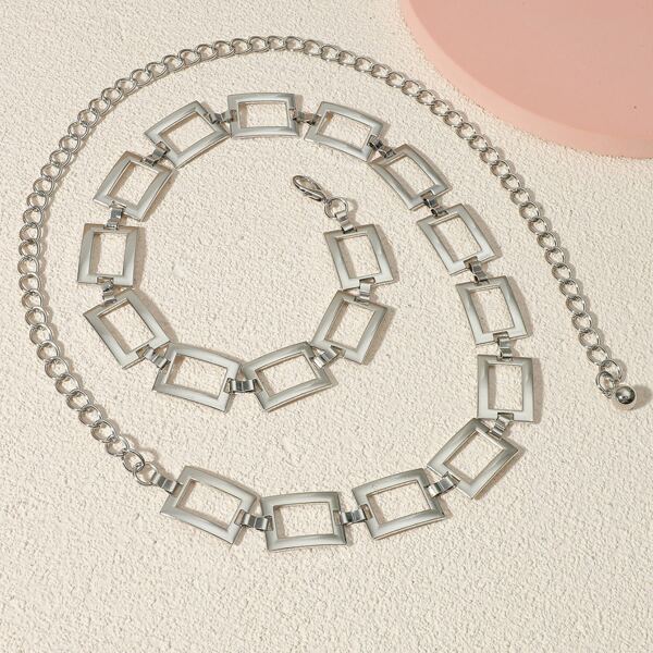 

Geo Waist Chain Belt, Silver