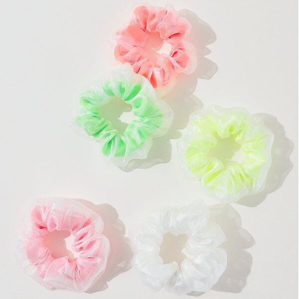 

5pcs Simple Scrunchie, Multicolor