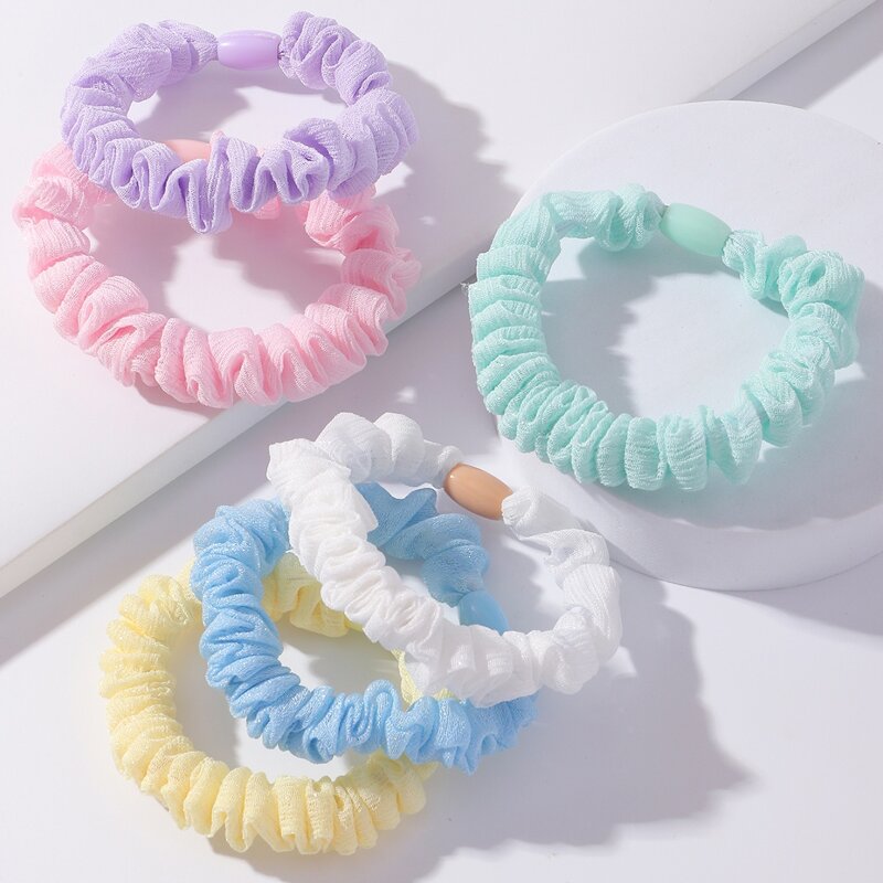 

6pcs Solid Scrunchie, Multicolor