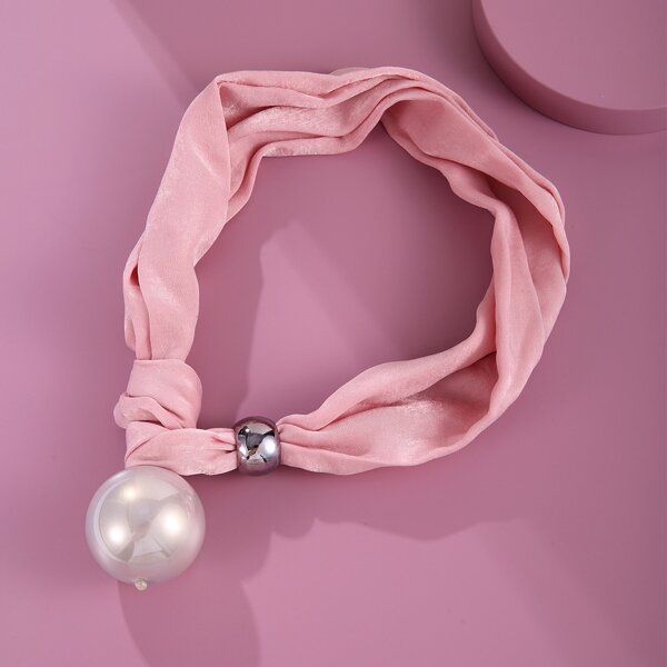 

Faux Pearl Decor Necklace, Pink